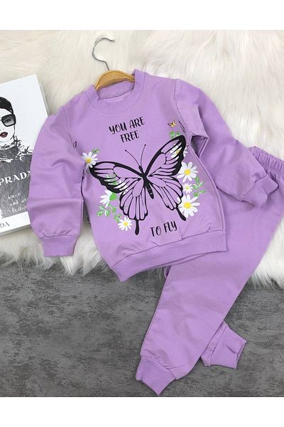 KGN GİYİM 100% Cotton Set for Girl - Top and Bottom Set