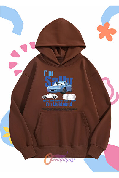 oneagılyazı Unisex dečija majica - Sally Štampano , Oversize kroj sa kapuljačom