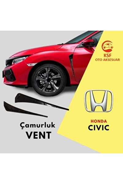 KSF Honda Civic 2016-2020 Çamurluk Venti Fc5 Ve Fk7 Vent Piano Black