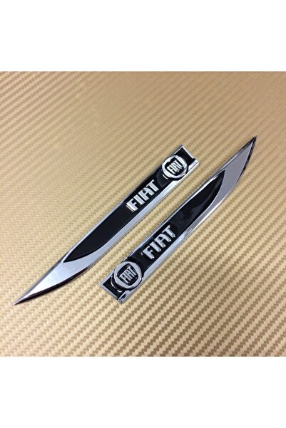 KSF Fıat Siyah Metal Çamurluk Logo Amblem Paslanmaz Çelik