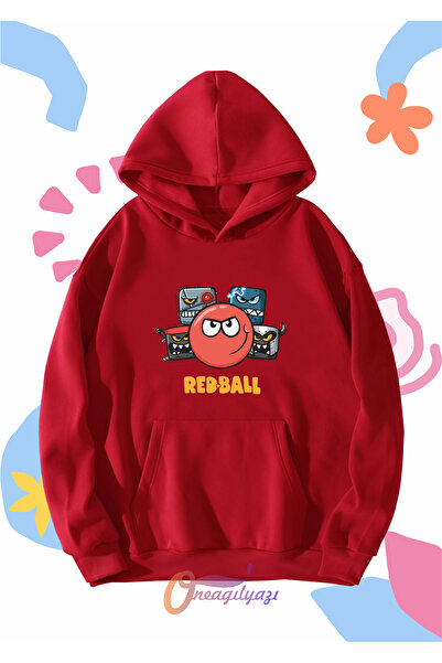 oneagılyazı Unisex dečija majica - Crvena lopta Sa deznom , Oversize kroj kap...