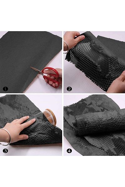 roco paper Black Honeycomb Filling Wrapping Paper - 38cm X 5 Meters