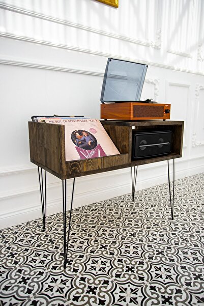 Zecir Ahşap Pikap Sehpası ve Plak Dolabı