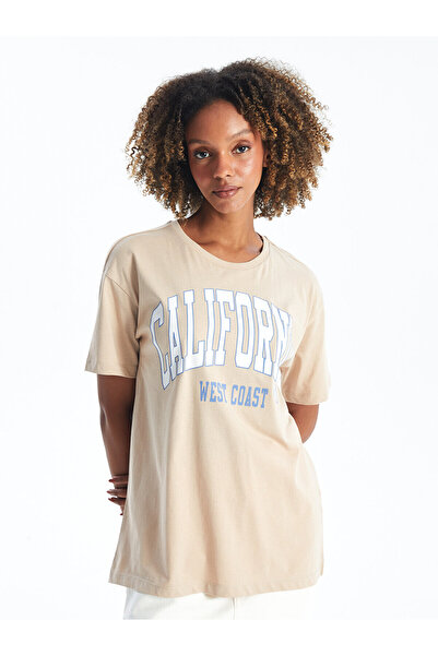 LC Waikiki Dámské triko LCW – výstřih, potištěný, krátký rukáv