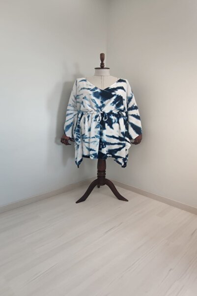 xlargebutik Άνετο μπλουζάκι Pareo σε μεγάλο μέγεθος - Efil Efil Kuma