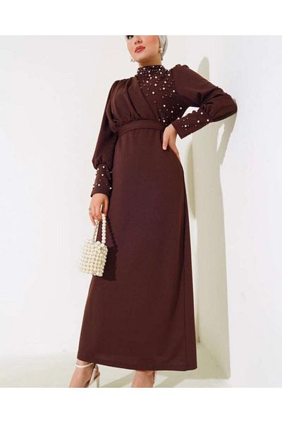 modasindoma Pearl Detailed Women's Dress for Special Occasions