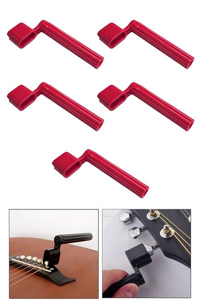 Midex W11-rd-5x Red Guitar String Winder and Auger Inverter - 5 Pieces