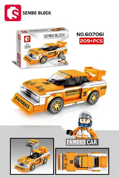 Sembo Block سيارة سباق نيسان KY910 Bluebird 209 قطعة من مكعبات البناء المتوافقة مع Lego ( 607061 )