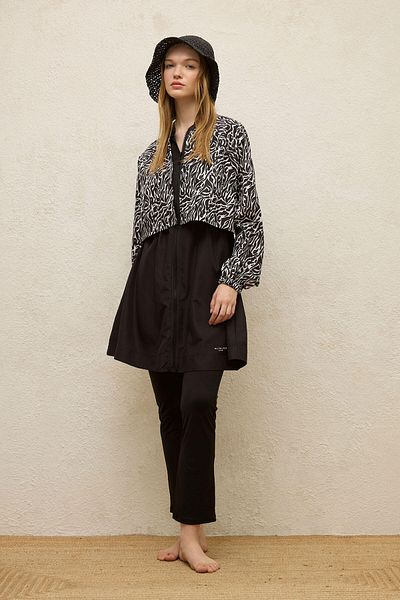 Manuka Σετ μαγιό 3 τεμαχίων Windbreaker Saw με σχέδιο Zebra
