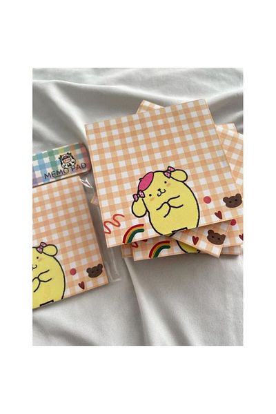 synshop Sanrio Pompompurin Y2K Kpop - Red Square Block Cube, 50 Sheets