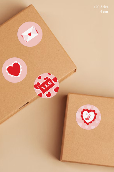 Özer Store 120 Adet Yuvarlak Yapışkanlı Ürün Paketleme Teşekkür Etiketi, Sticker
