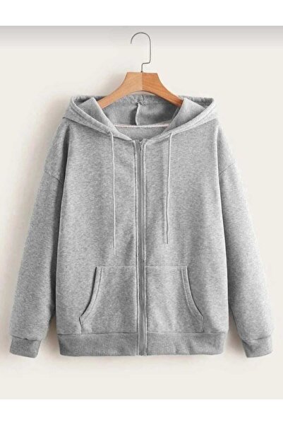 KOZİA OUTDOORS Fermuarlı Oversize Unisex Kapüşonlu Sweat Hırka