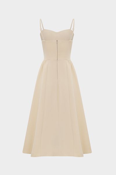 Açelya Okcu Premium Midi Women's Dress - Pocket Detailed and Drawstring Woven