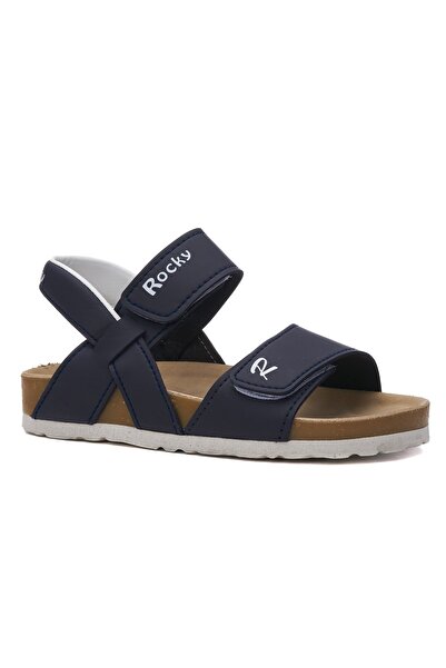 Nstil Navy Blue Unisex Children's Sandals - Velcro Ankle, Thick Sole and Comfortable Lightweight 316