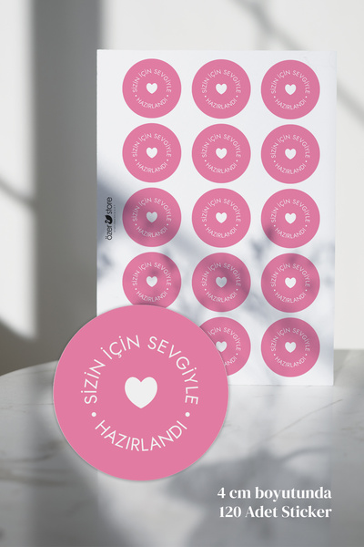 Özer Store 120 Adet Yuvarlak Yapışkanlı Ürün Paketleme Teşekkür Etiketi, Sticker