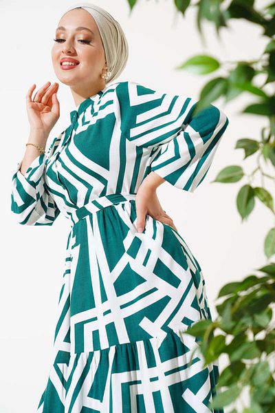 VOLT CLOTHİNG Viskose Damenkleid - Streifenmuster