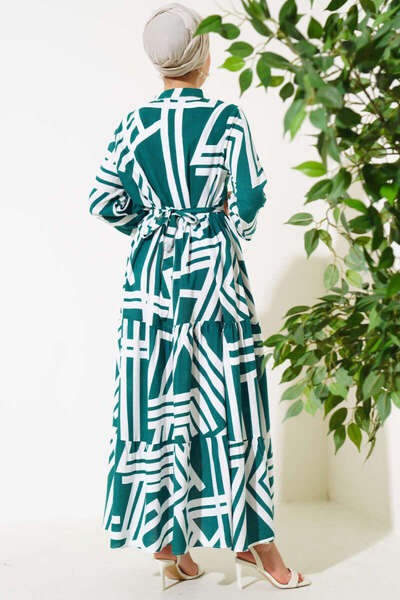 VOLT CLOTHİNG Dámské šaty z viskózy - pruhovaný vzor