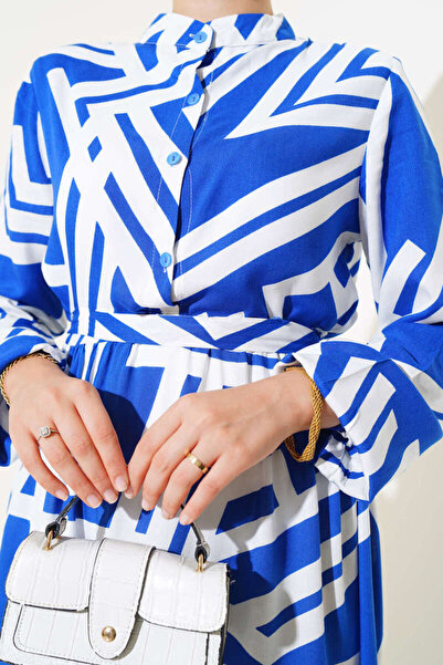 VOLT CLOTHİNG Dámské šaty z viskózy - pruhovaný vzor