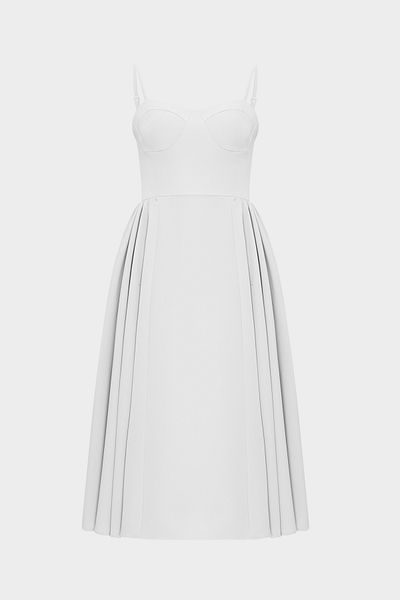 Açelya Okcu Premium Midi Women's Dress - Pocket Detailed and Drawstring Woven
