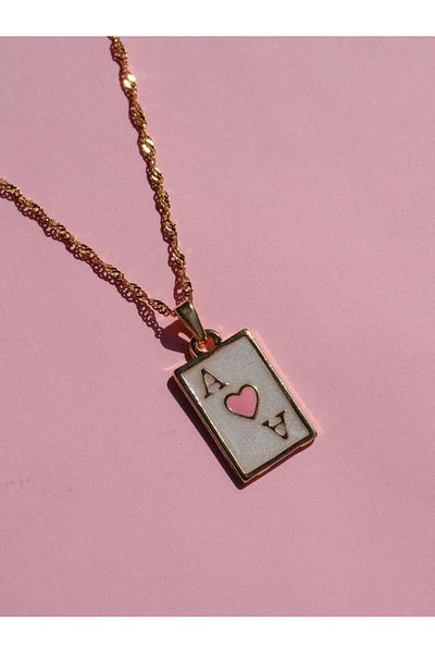 Reorah Collection As Playing Card Pink Necklace