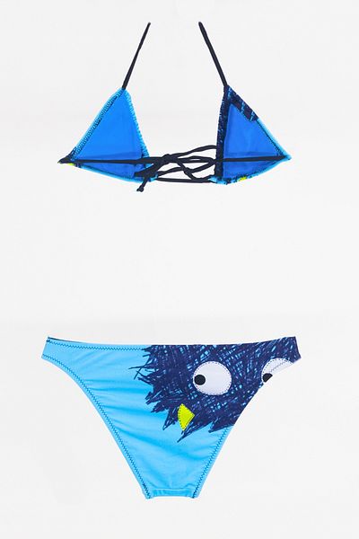 TooHot Set bikini triunghi albastru pentru fete-40