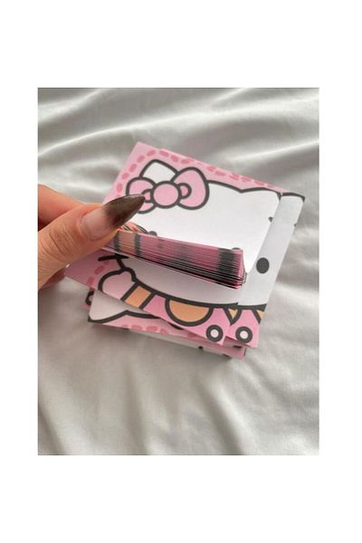 synshop Sanrio Hello Kitty Y2K Kpop - 50 Block Cube Note Sheets, Cute Cat Design