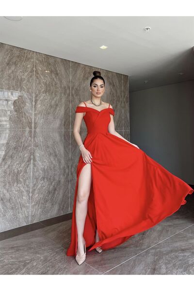 Sindimoda Düşük Omuz Abiye SİNDİMODA