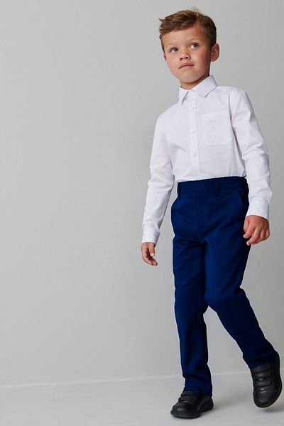 BayBayan Navy Blue Children's Seasonal School Pants - Elastic Waist