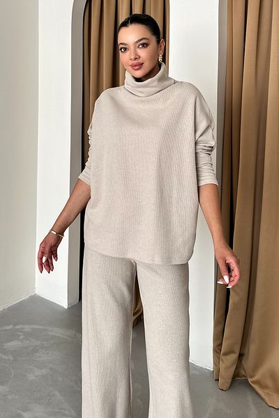 MODAGEN Turtleneck Women's Set - Thessaloniki Fabric, Top and Bottom Set