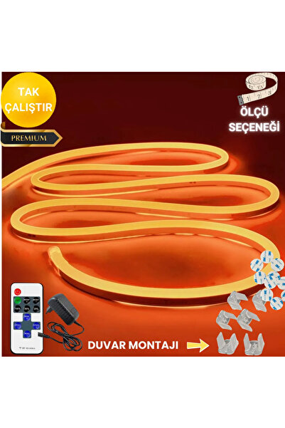 neeko Neon Esnek Şerit Led Tak Çalıştır Kumandalı - Dimmer- Turuncu 4 metre