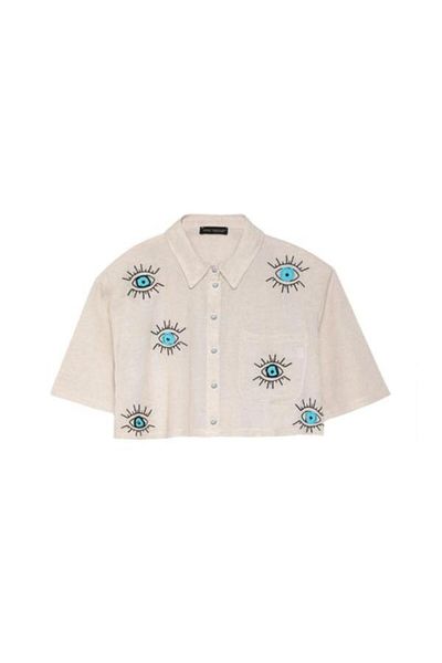 Quzu Cămașă naturală - Detaliu broderie