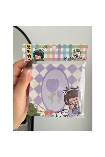 synshop Sanrio Cow Girl - Cinnamoroll Y2K Kpop Cute Rabbit Cat Teddy Bear Square Notepad