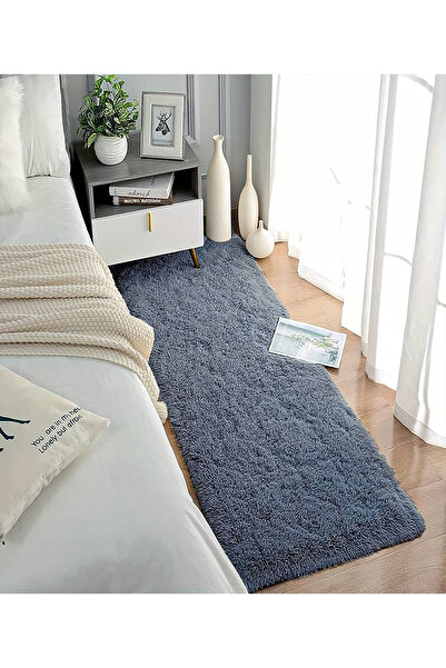 Rugby Home Sürpriz Ev Tekstil Antrasit Renk Peluş Yıkanabilir Halı
