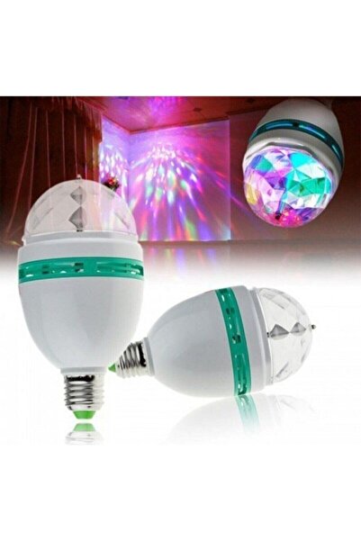 BarkoFix Renkli Disko Ampulü Lambası E27 Duy Hediye LED Ampul Dönen Disco Topu Lamba Işık A