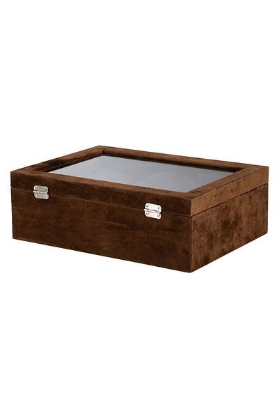 Mudo Home 6-Piece Alcantara Coffee Watch Box
