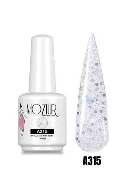 MOZIUR Kalıcı Oje Uv Led A315 (SİMLİ RENK) 15ml