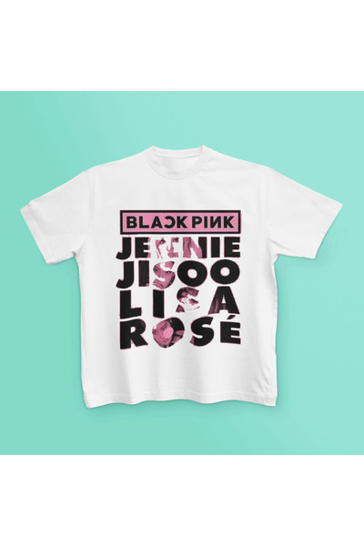 MAGORS Tricou pentru copii BLACKPINK K-POP - Imprimat, decolteu, bumbac, mane...