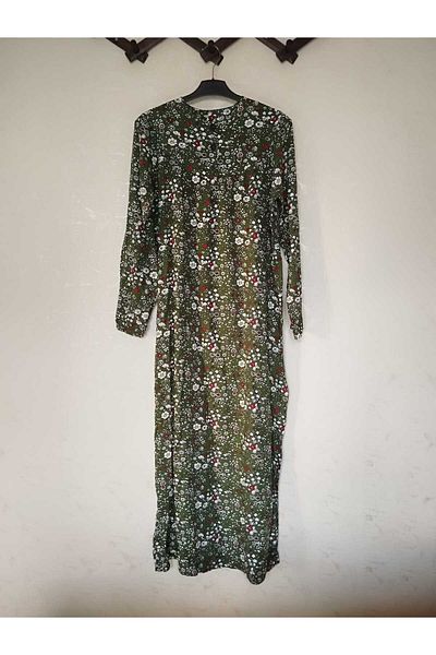 anne moda ankara Καλοκαιρινό φόρεμα με 3 κουμπιά μακρυμάνικο φόρεμα
