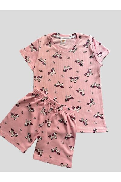 elmas kids Σετ πιτζάμες κοντομάνικο σορτς από βαμβακερό μονόκερο για κορίτσια