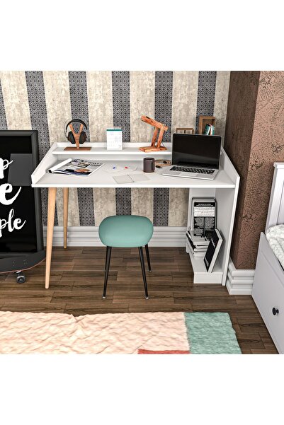 Decorotika DECOROTİKA VANESSA ÇLIŞMA MASASI BEYAZ SAFİRMEŞE