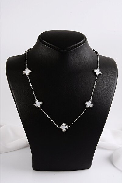 HG Fashion 316L الصلب الفضة اللون الأبيض البرسيم نموذج قلادة المرأة