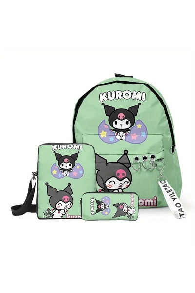 bundle island 3-Piece Children's Backpack Set with Kuromi Figure - Feeding and Pen Holder