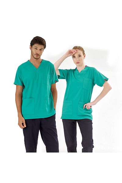 ÇİZGİ MEDİKAL Operating Room Green Lycra Single Top Unisex Mold Nurse Jersey Doctor Apron Surgical Jersey Scrubs