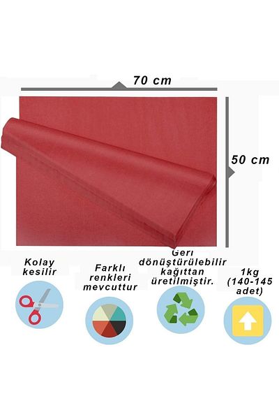 roco paper Red Pelur Paper 1kg 50x70 Cm - Economic Series - 130-135 Sheets