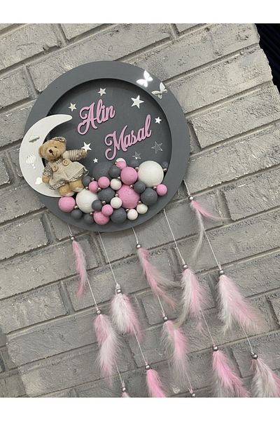 NeşeliAtölyem 31 Cm LED Lighted Baby Door Ornament - Round Bubble Design