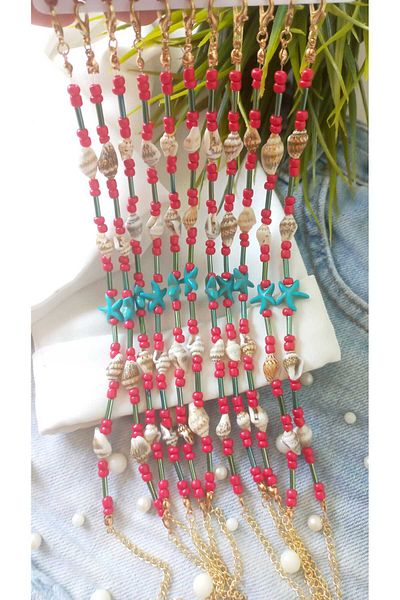 ZeynDesign Red Seashell Anklet