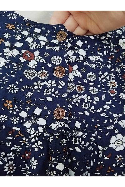 anne moda ankara Καλοκαιρινό φόρεμα με 3 κουμπιά μακρυμάνικο φόρεμα