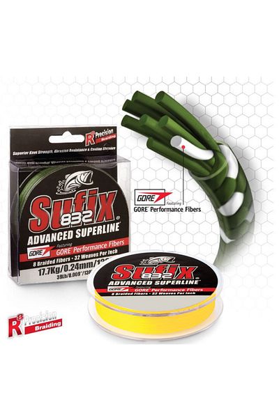 SUFIX 832 Advanced Rope Line Hi-is Yellow 0.18mm - 120m - 12kg