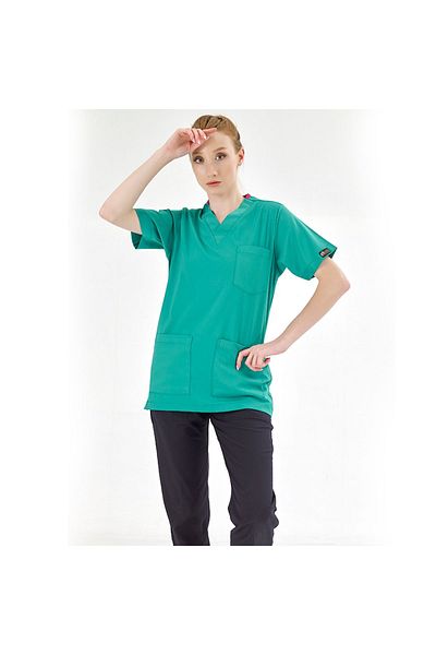 ÇİZGİ MEDİKAL Operating Room Green Lycra Single Top Unisex Mold Nurse Jersey Doctor Apron Surgical Jersey Scrubs