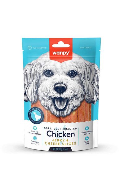 Wanpy 100g Soft Chicken and Cheese Slices - Dog Treat